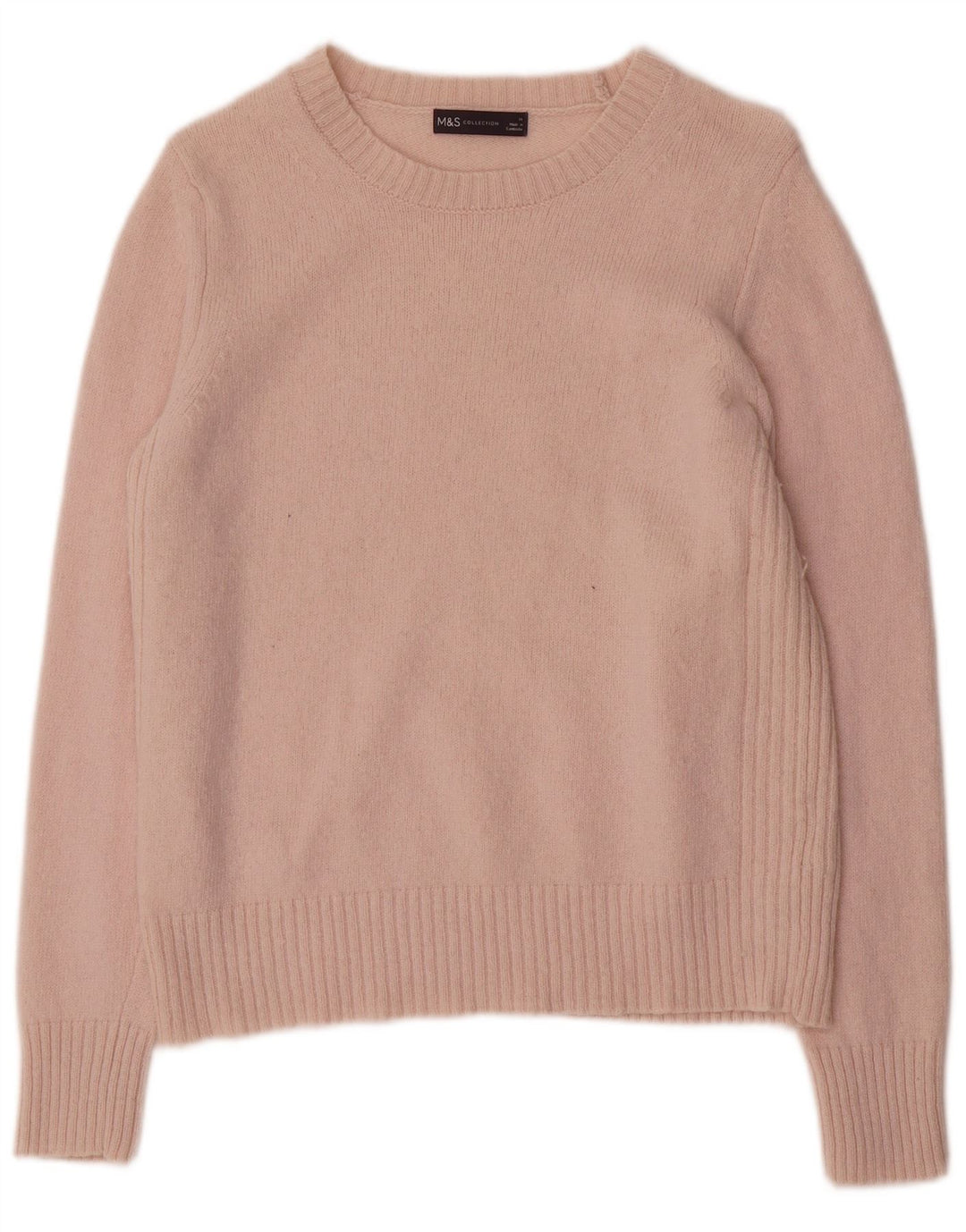 Marks & Spencer Jersey con Cuello Barco para Mujer UK 44 Lana Rosa Mediana