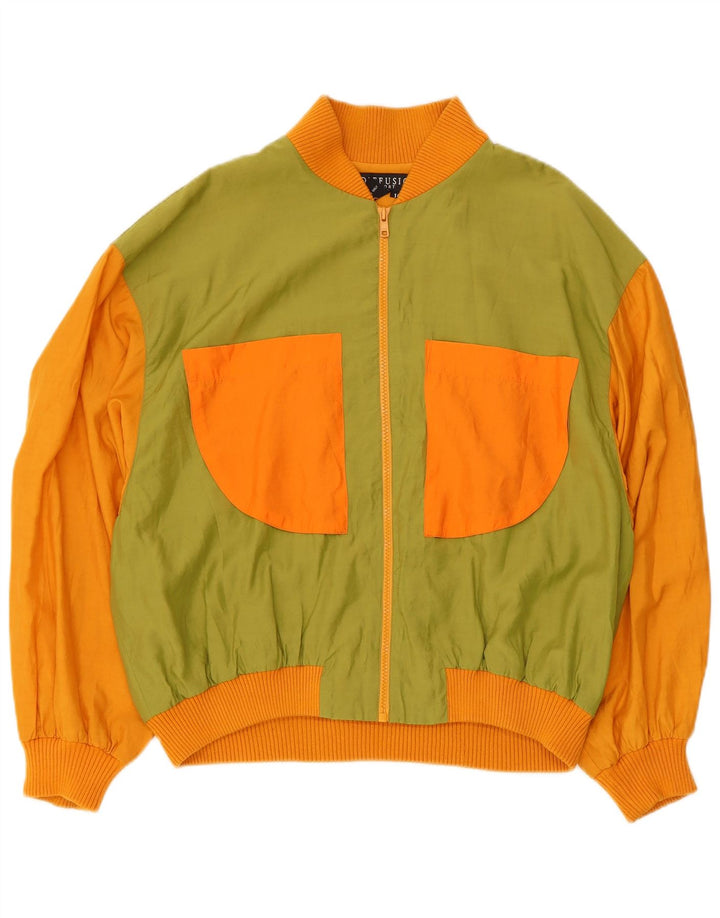 I.B Diffusion Chaqueta bomber gráfica para mujer US 10 Grande Verde Colorblock
