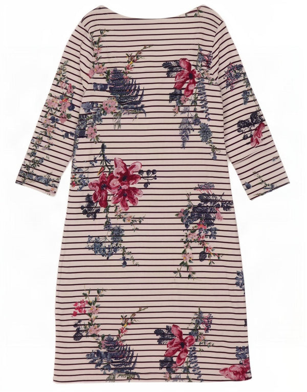 Joules Vestido tubo de manga 3/4 para mujer UK 40 Pequeño algodón a rayas blancas