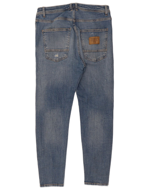 Zara Jeans ajustados desgastados para hombre EU 40 Medium W31 L26 Algodón azul