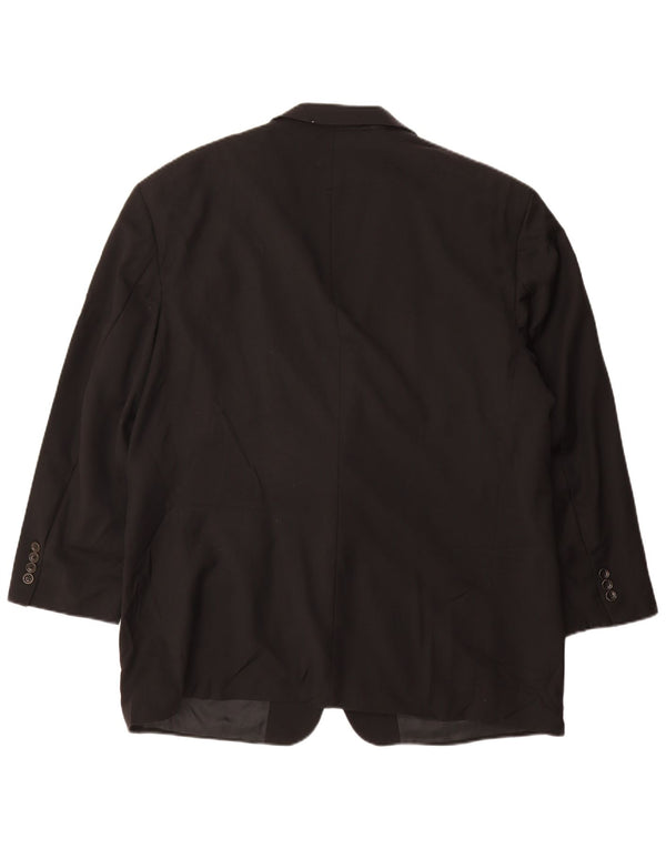 HUGO BOSS Chaqueta tipo blazer de 2 botones para hombre EU 56 3XL Negro Lana virgen