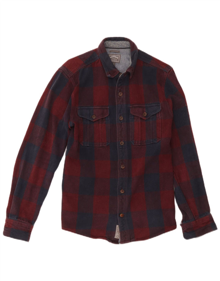 Camisa de franela de corte clásico para hombre de Fat Face, algodón a cuadros rojos pequeños
