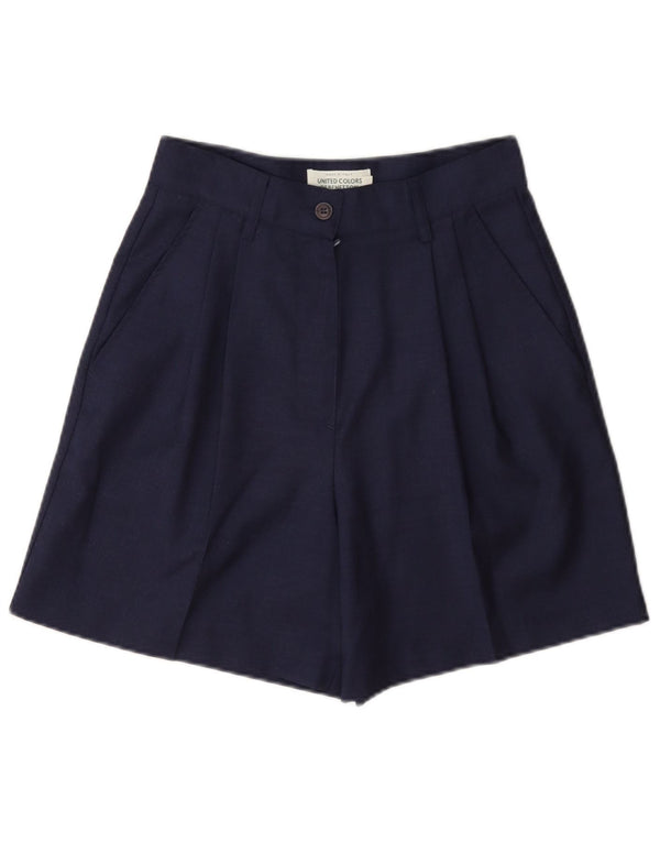 Benetton Pantalones Cortos Informales De Cintura Alta Para Mujer IT 40 Small W26 Azul Marino