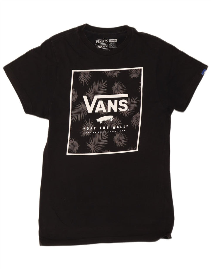 VANS Camiseta gráfica de ajuste personalizado para hombre Top pequeño de algodón negro