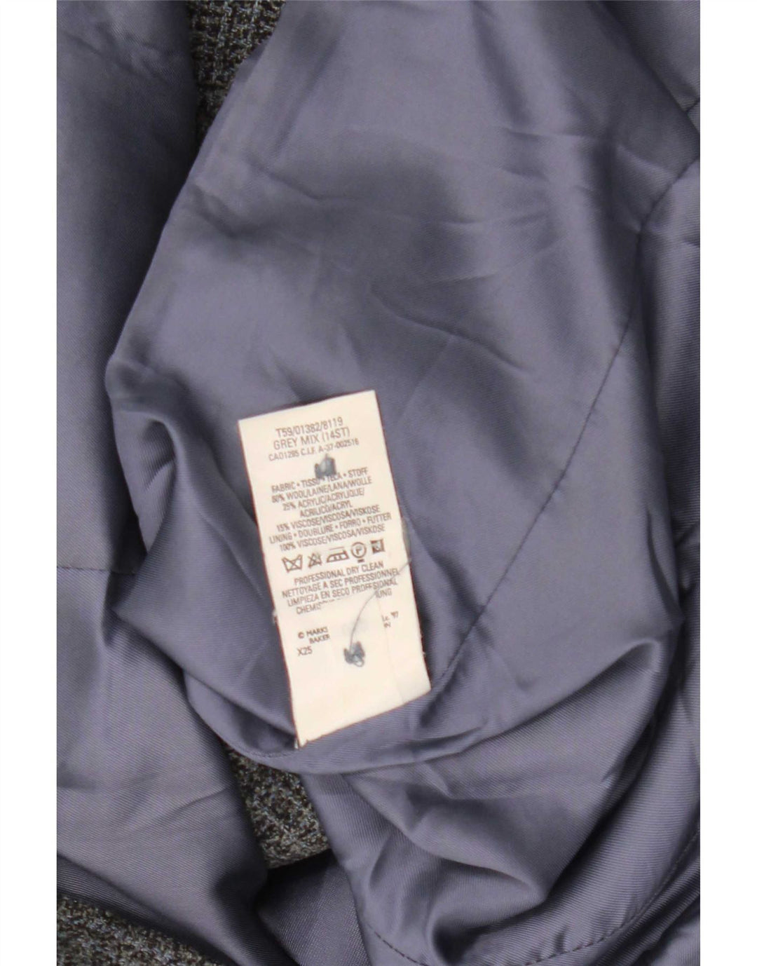 Marks & Spencer Chaqueta Blazer de Corte Estándar para Mujer UK 44 Gris Medio