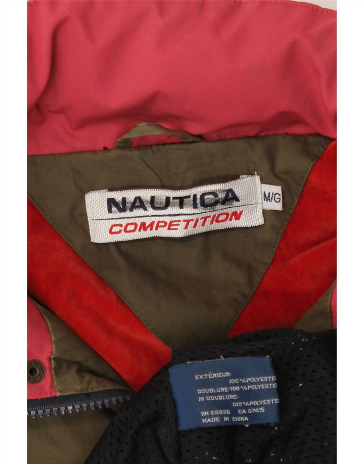 Nautica Chaqueta impermeable con capucha y gráfico para hombre UK 38 Poliéster caqui mediano