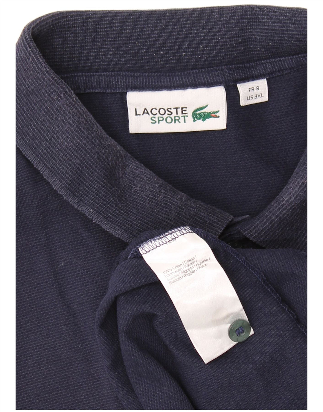 LACOSTE Polo para hombre talla 8 3XL Algodón azul marino