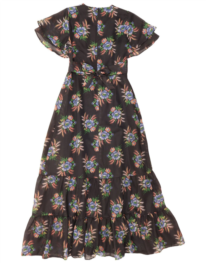 Diolen Vestido largo para mujer EU 42 Poliéster floral negro grande
