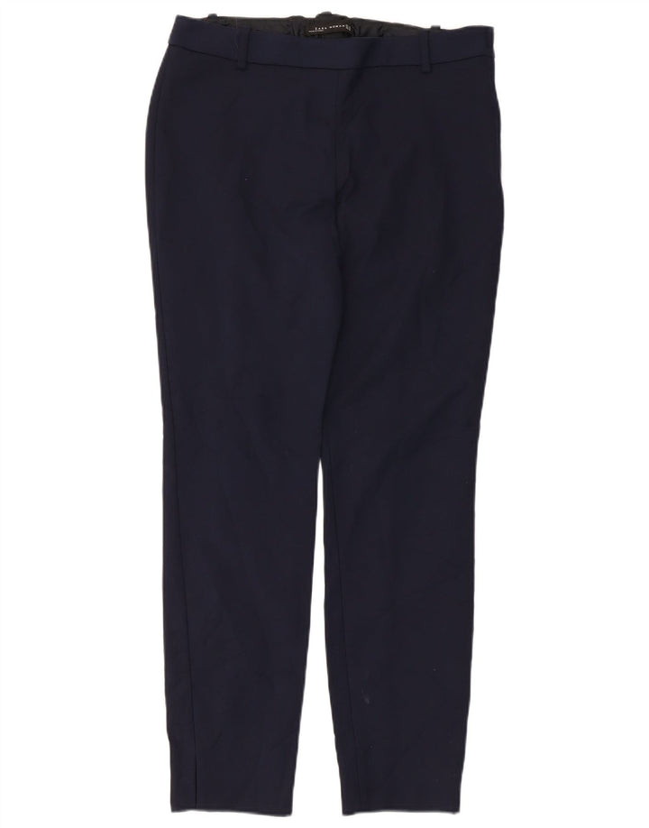 Zara Mujer Pantalón Casual Slim Medium W30 L27 Azul Marino