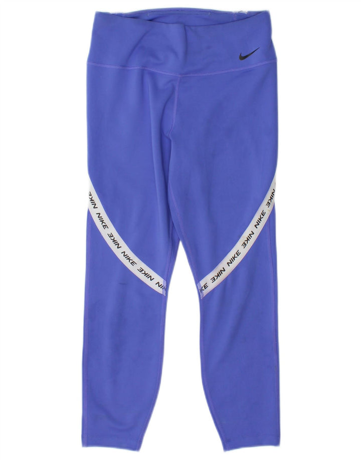 Nike Leggings capri gráficos para mujer UK 8 Pequeño azul Colorblock Poliéster