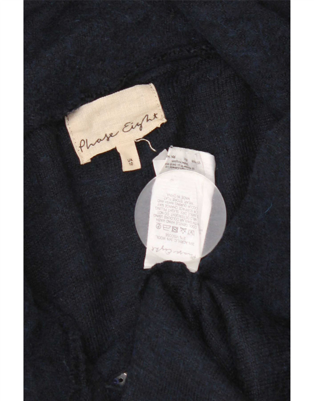 Phase Eight Suéter tipo cárdigan largo para mujer UK 10 Small Azul marino