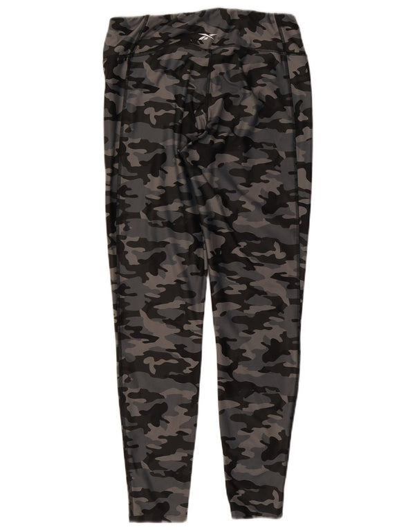 Leggings Reebok Mujer UK 16/18 Grande Gris Camuflaje Poliéster