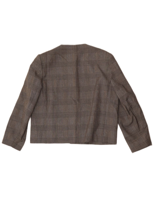 Mansfield Chaqueta Blazer de 6 Botones para Mujer UK 18 XL Poliéster a Cuadros Gris
