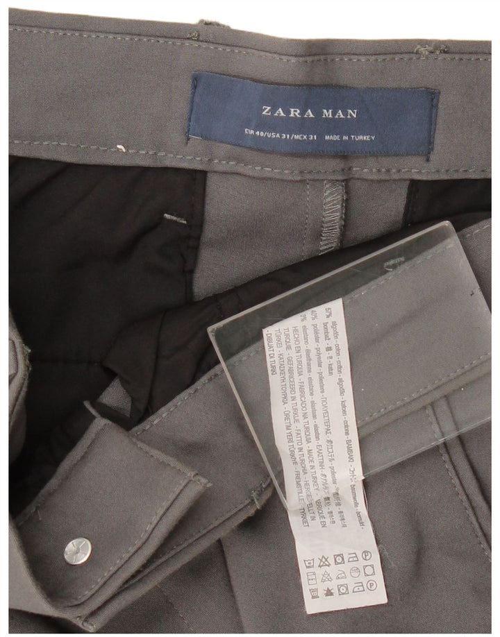 ZARA Pantalón chino slim para hombre EU 40 Medium W31 L28 Algodón gris