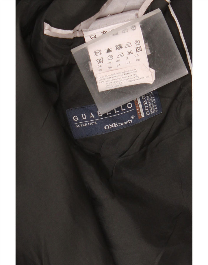 Vintage mujer 2 botones Blazer chaqueta US 40 grande negro virgen lana