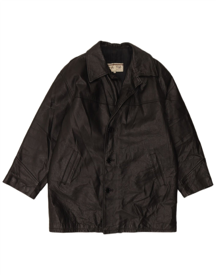 VINTAGE Chaqueta de cuero para hombre IT 48 Cuero negro medio