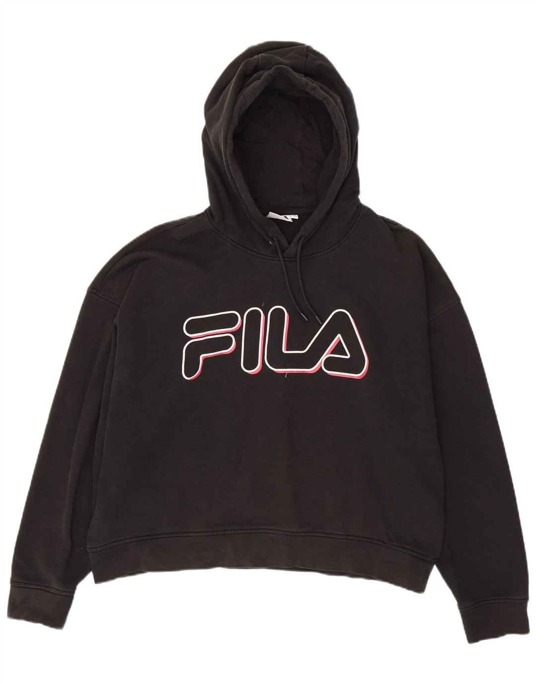 FILA Jersey con capucha y gráfico extragrande para mujer UK 18 XL Algodón negro