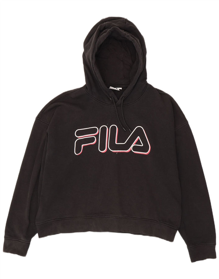 FILA Jersey con capucha y gráfico extragrande para mujer UK 18 XL Algodón negro