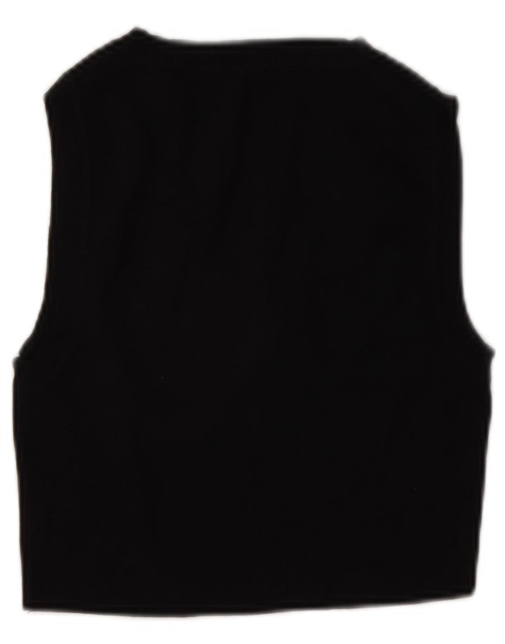 Zara Mujer Crop Vest Top UK 42 Medium Viscosa Negra
