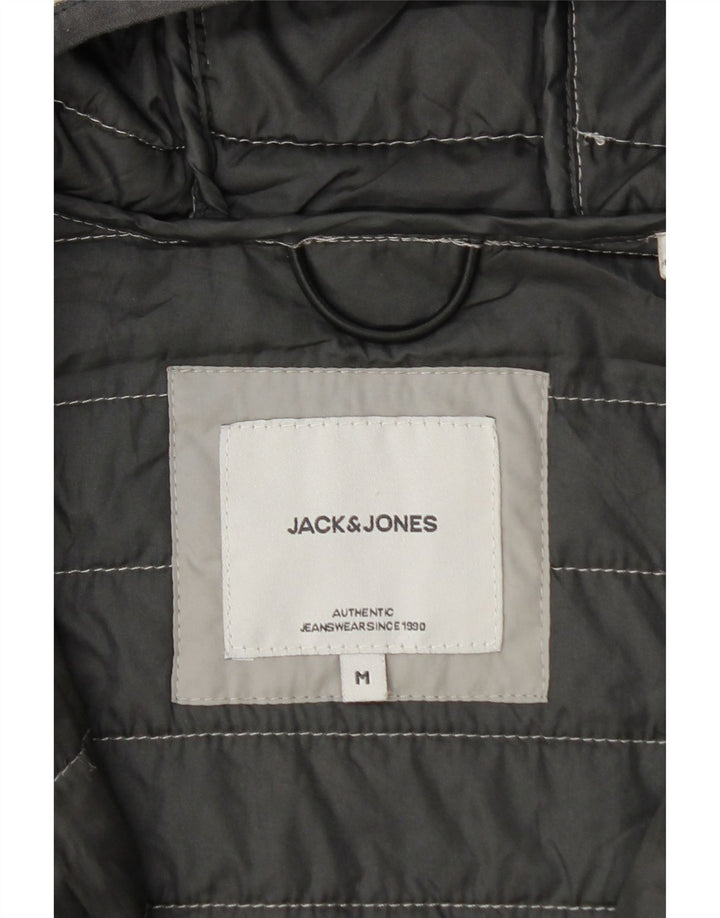 Jack & Jones Hombre Chaqueta Acolchada Con Capucha ES 38 Gris Medio Colorblock