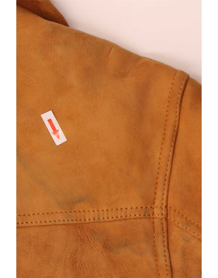 Abrigo vintage de piel de oveja para hombre IT 48 cuero beige medio