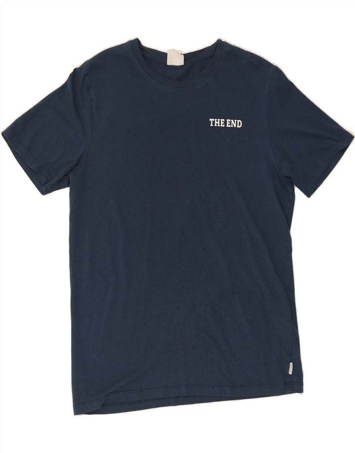 JACK & JONES Mens T-Shirt Top Large Navy Blue Cotton Vintage Jack & Jones and Second-Hand Jack & Jones from Messina Hembry 