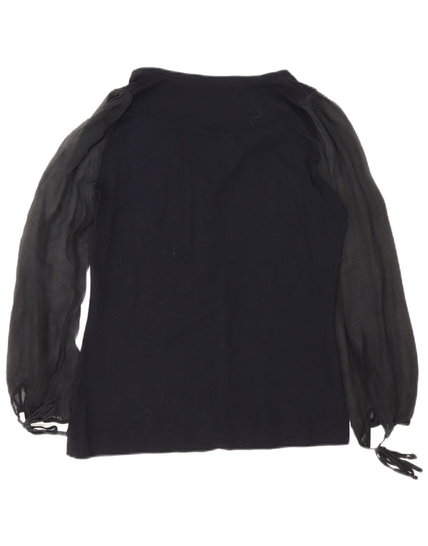 Sportmax Blusa de manga larga para mujer UK 44 Grande Negro