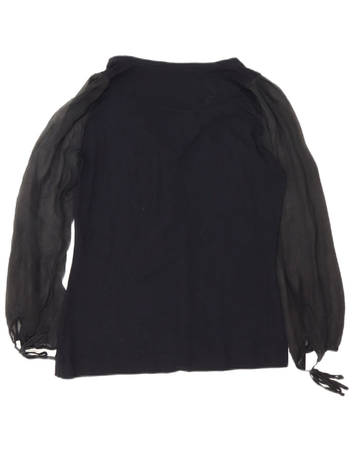 Sportmax Blusa de manga larga para mujer UK 44 Grande Negro