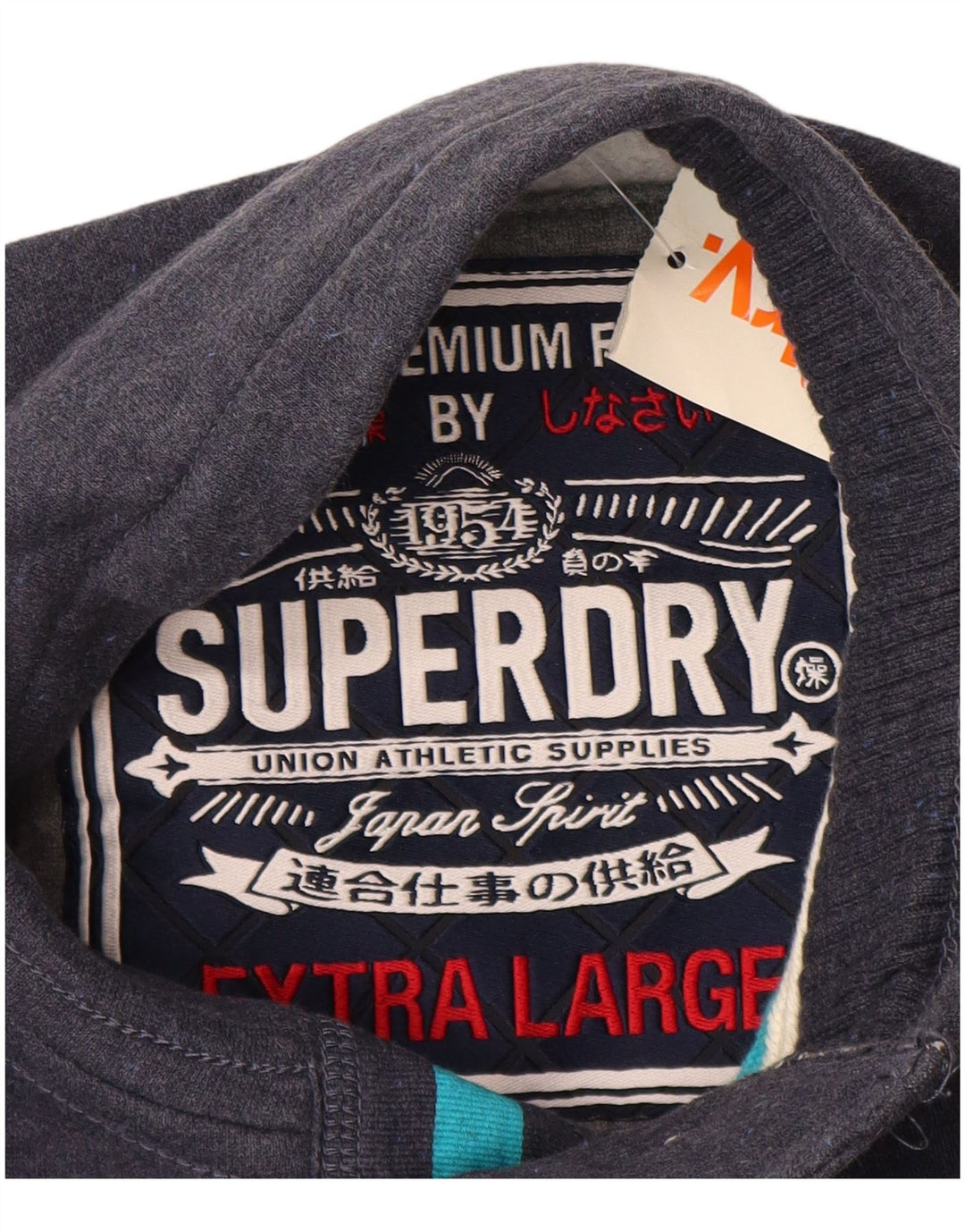 Superdry Sudadera con cuello y botones gráficos para hombre Jumper XL Azul marino Algodón