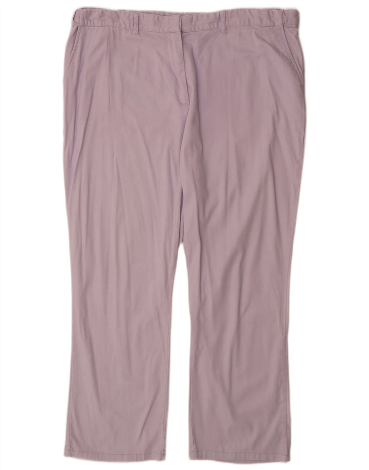 COTTON TRADERS Pantalones chinos rectos para mujer UK 22 3XL W40 L30 Púrpura