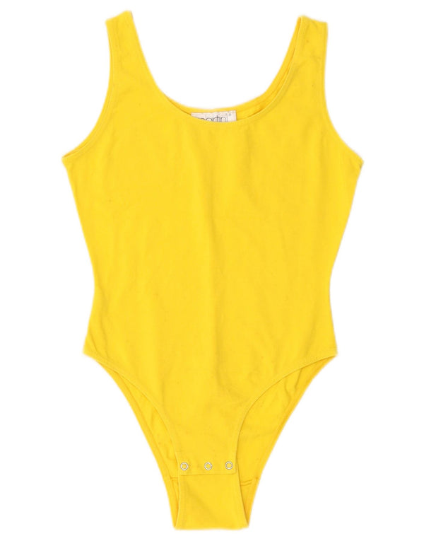Vintage mujer body UK 6 XS amarillo