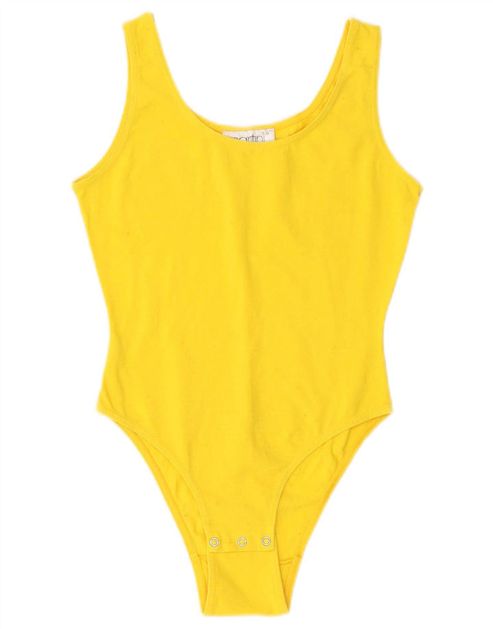 Vintage mujer body UK 6 XS amarillo