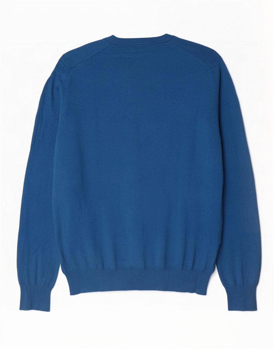 Marks & Spencer Jersey con cuello en V para hombre, talla grande, algodón azul