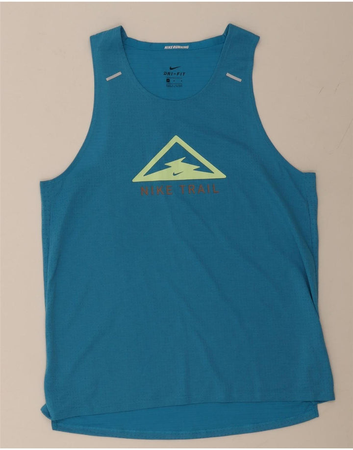 NIKE Hombre Dri Fit Graphic Vest Top Azul Medio