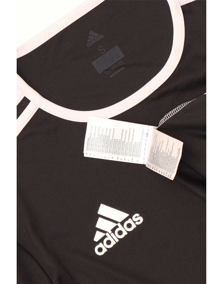 Adidas Hombre Climalite Camiseta Top Pequeño Negro Colorblock Poliéster