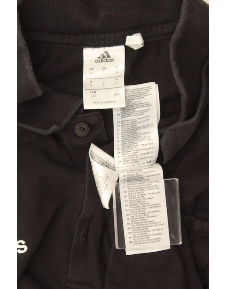 Adidas - Polo Climalite para hombre, talla grande, algodón negro