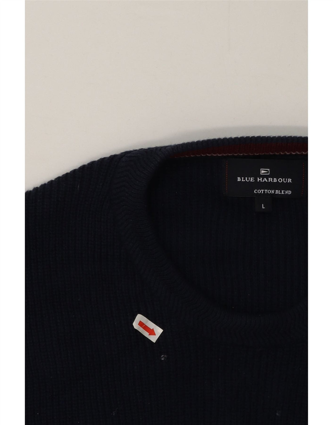 Marks & Spencer Jersey de cuello redondo azul Harbor para hombre, talla grande, azul marino
