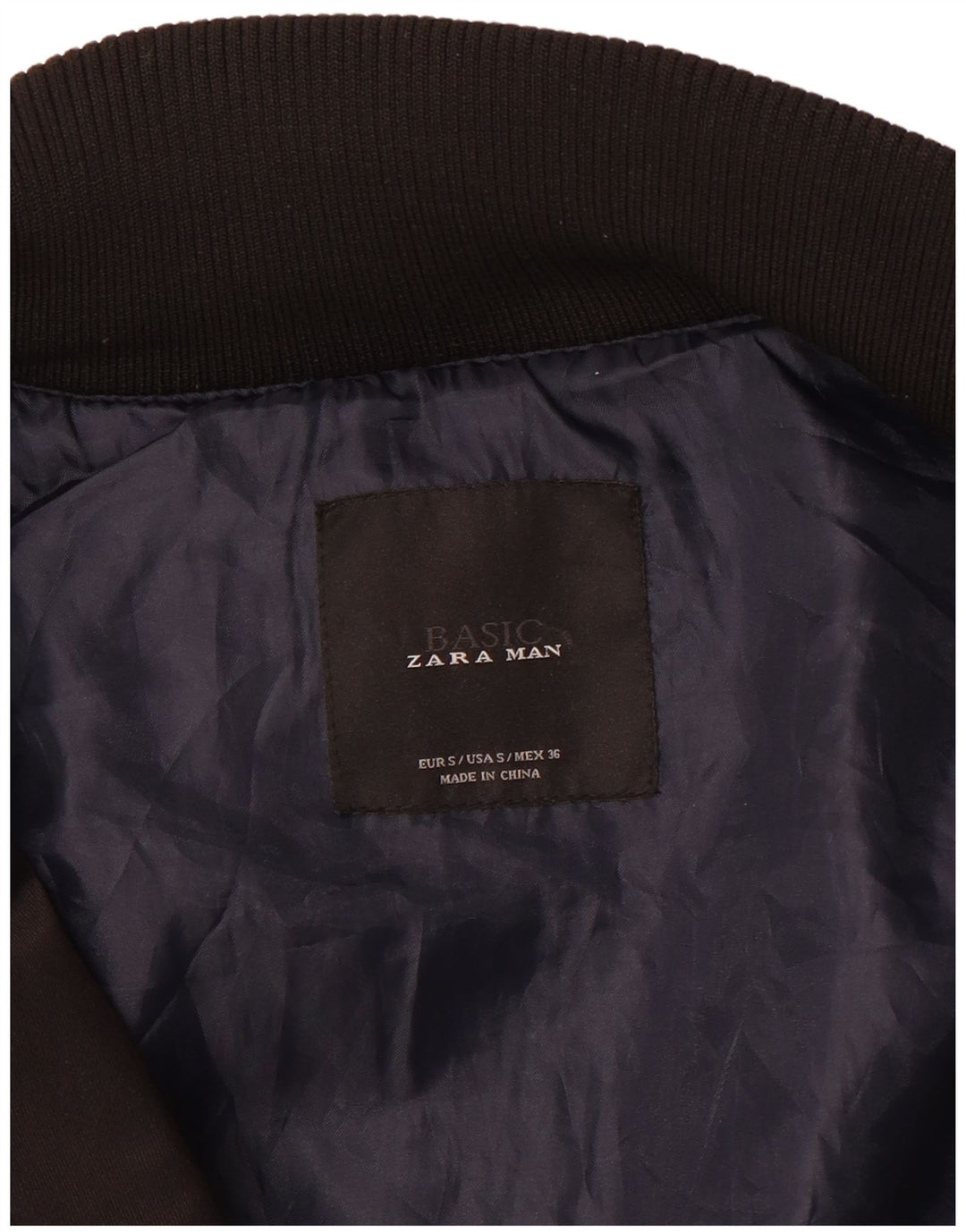 Zara Chaqueta Bomber Militar para Hombre UK 36 Small Black