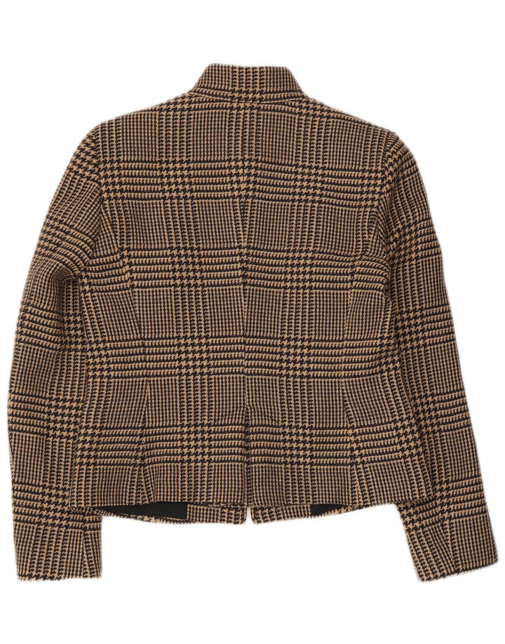 Intrend Chaqueta tipo blazer con cremallera completa para mujer UK 40 Marrón medio Pata de gallo