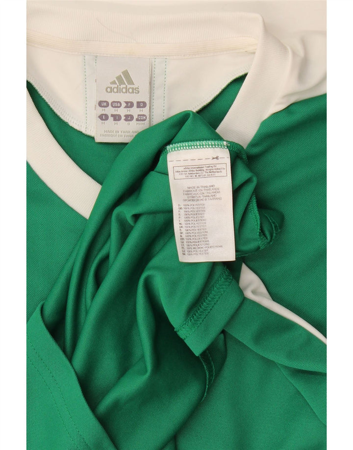 Adidas Hombre Climalite Camiseta Top Verde Medio Colorblock Poliéster