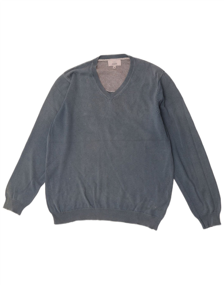 Marks & Spencer Jersey Regular Fit con Cuello en V para Hombre Algodón Azul Medio