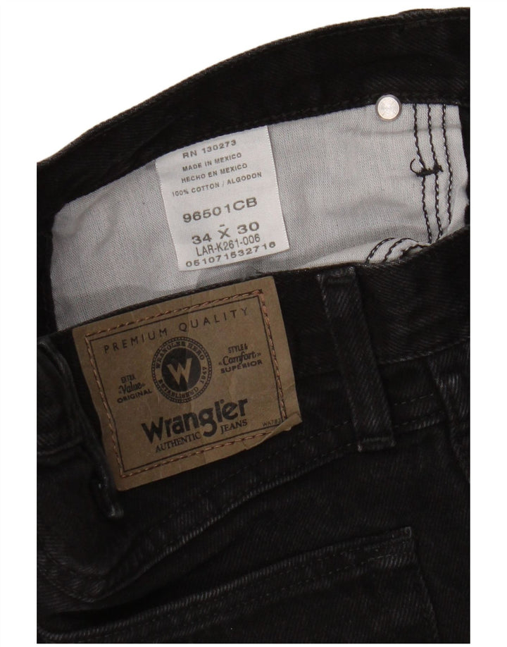 Wrangler Vaqueros rectos para hombre W34 L30 Algodón negro