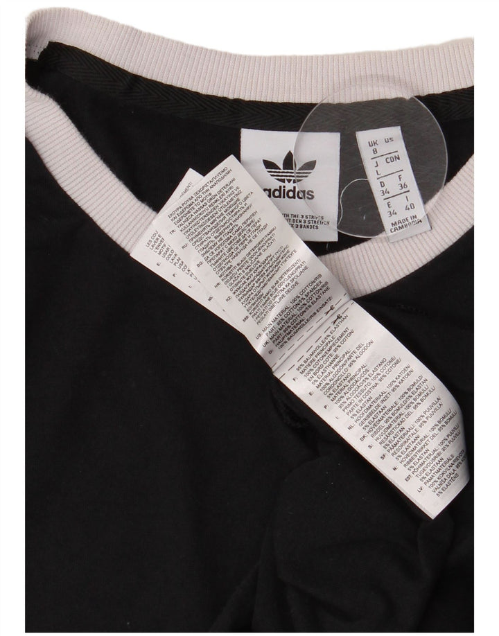 Adidas Camiseta Mujer Top UK 8 Small Negro Algodón
