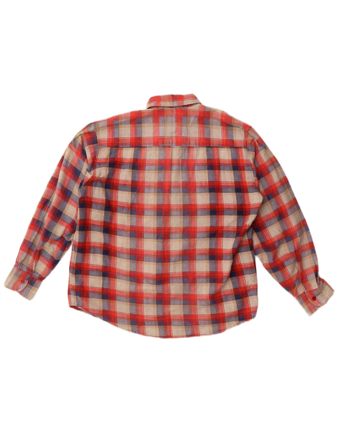 Camisa de franela para hombre John Peel de algodón a cuadros rojos medianos