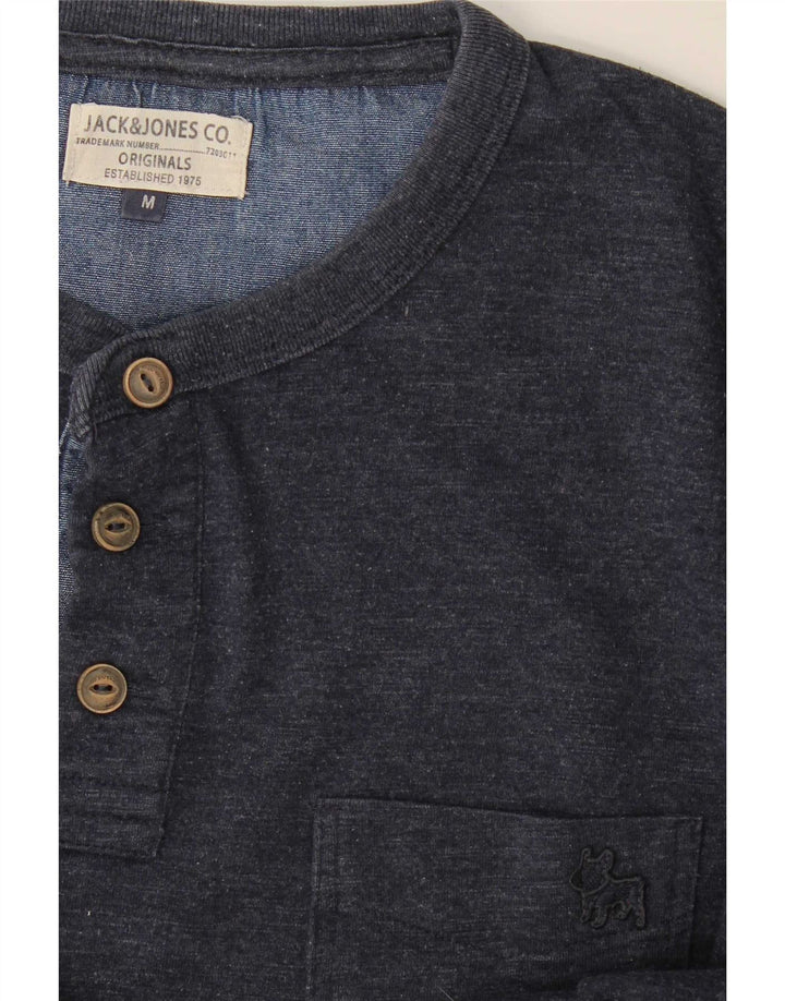 Jack & Jones Hombre Top Manga Larga Medio Azul Marino Moteado