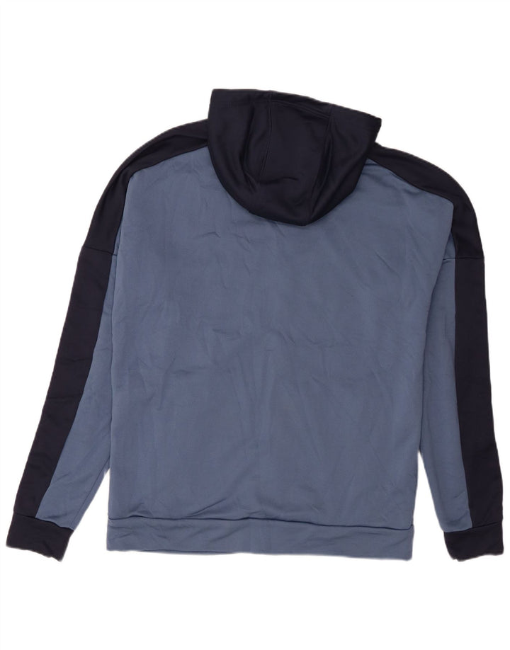 Adidas - Sudadera con capucha y cremallera para hombre, poliéster, color azul, grande