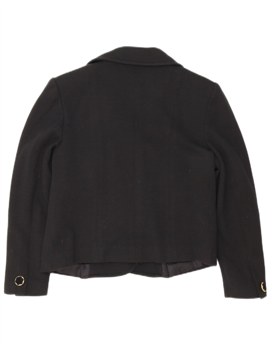 Pierre Cardin Chaqueta Blazer de 4 Botones para Mujer IT 46 Grande Lana Negra