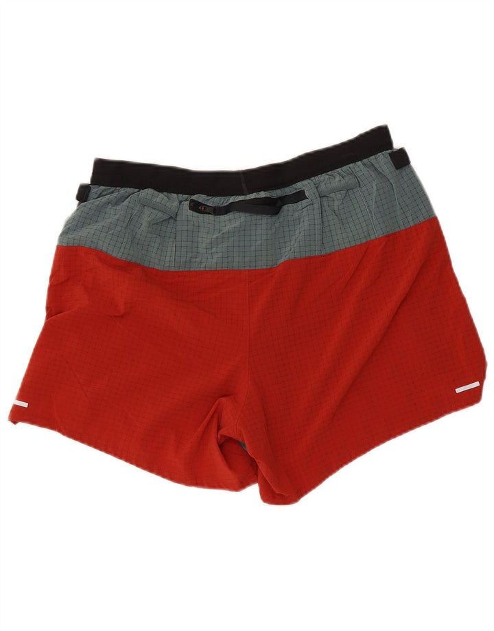 Nike - Pantalones cortos deportivos para hombre, color rojo medio, poliéster color block