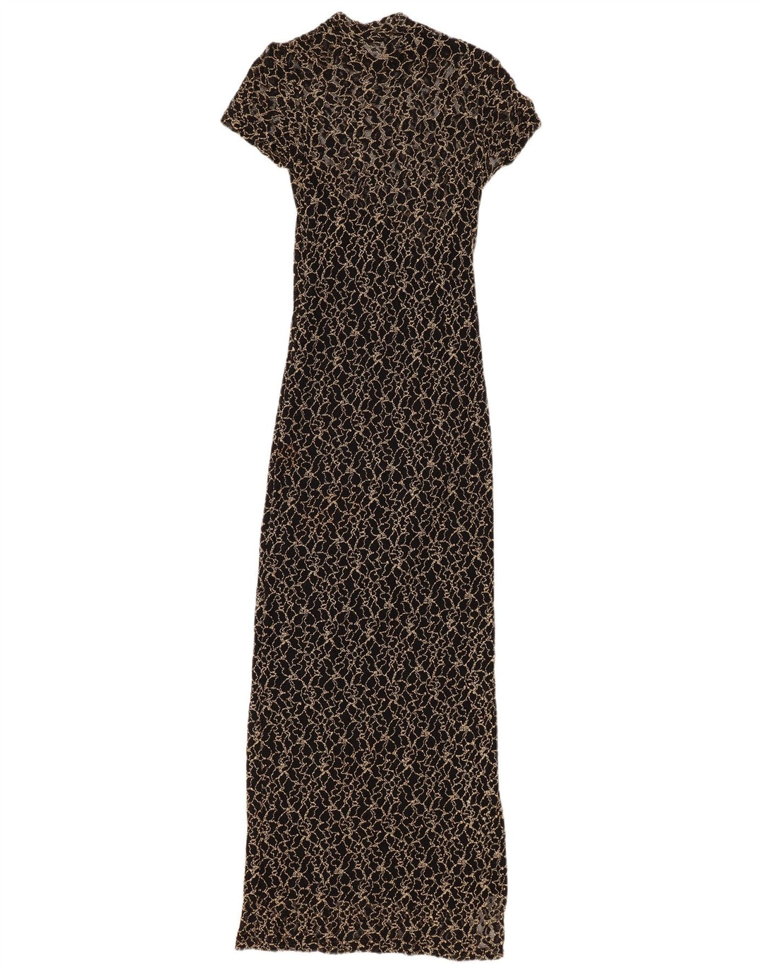 WALLIS Vestido largo de encaje pequeño para mujer UK 8 Small Viscosa floral negra