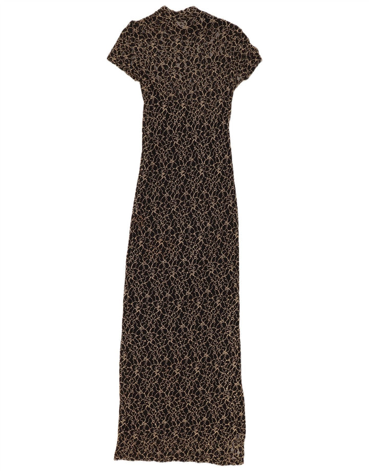 WALLIS Vestido largo de encaje pequeño para mujer UK 8 Small Viscosa floral negra